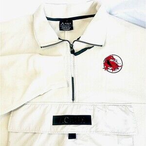 North & Acrux Fleece Jacket Dragon 1/4 Zip White XL 2XL MMA Martial Arts Karate